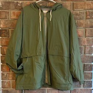 Olive Hooded Raincoat for Women